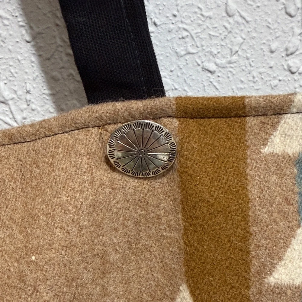 Boho Southwestern Aztec Print Tote Bag with Suede‎ Accents